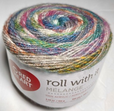 RED HEART- ROLL WITH IT -MELANGE YARN 1pk. MOONLIGHT TOPAZ. I Combine Ship.