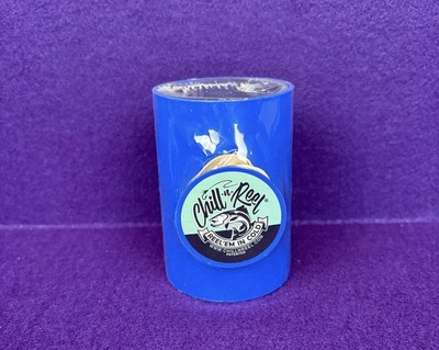 Chill-N-Reel Fishing Can Cooler Shark Tank Hard Shell Drink Holder Blue New