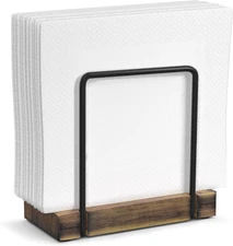 Napkin Holder for Table, Wood Iron Standing Napkin Dispenser for Dining Table Fa