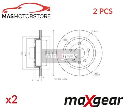 BREMSSCHEIBEN SATZ PAAR HINTEN MAXGEAR 19-2017 2PCS A FÜR VAUXHALL INSIGNIA I
