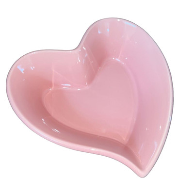Chantal candy pink heart shaped 2 cup bakeware dish bowl new nwt