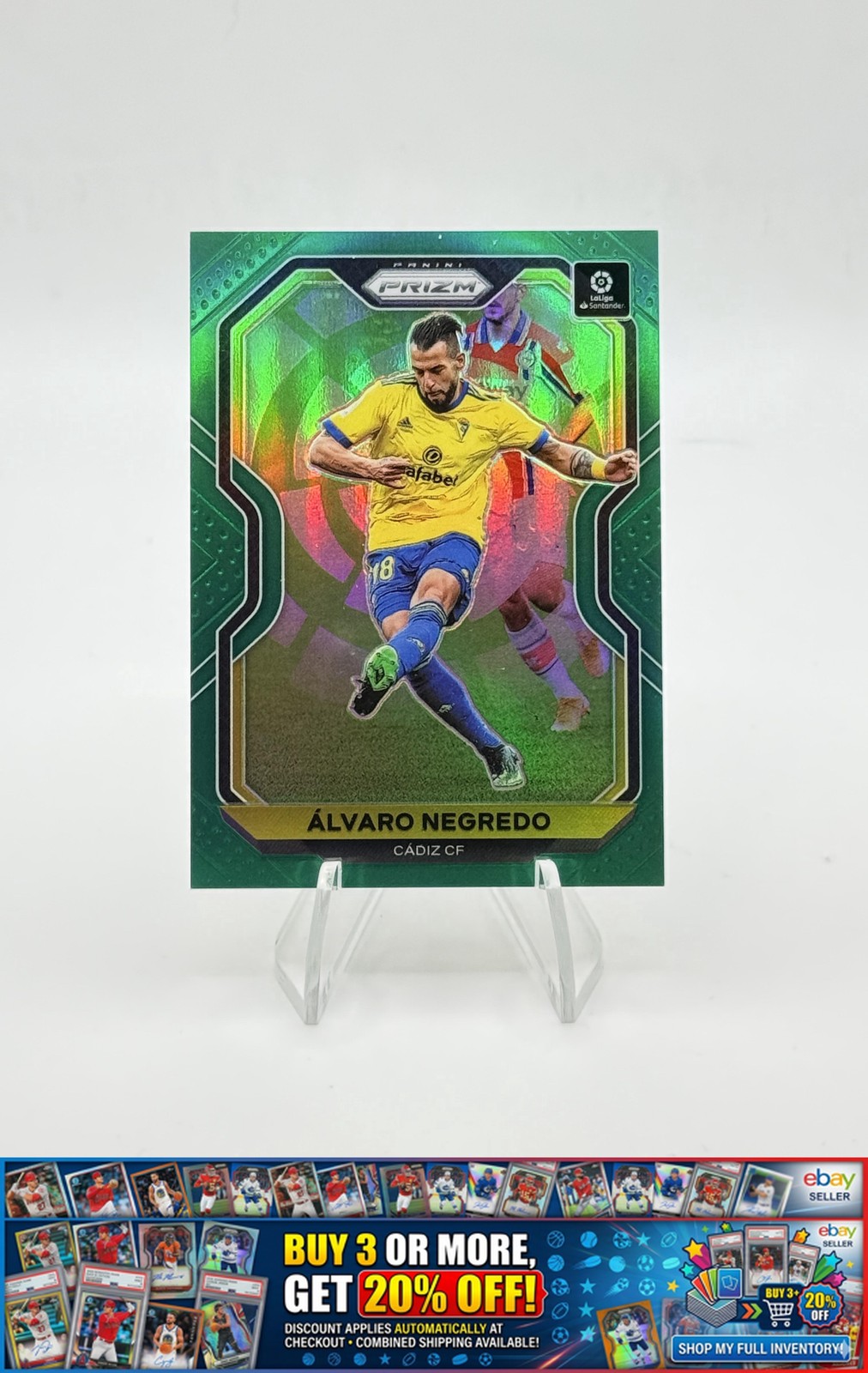 2020-21 Panini Chronicles Prizm La Liga Green Alvaro Negredo Cadiz CF #/5 SSP