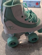 Roller Derby FireStar Youth Kids' Roller Skate - White/Mint Size 1 USED