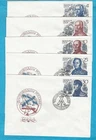 RUSSIA - 1987 FIVE NAVAL COMMANDERS & WAR SHIPS FDC - SCOTT 5623a-e - N213f