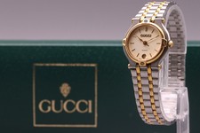 [Near MINT w/Box] Gucci 9000L White Dial Two-Tone Quartz Ladies Watch