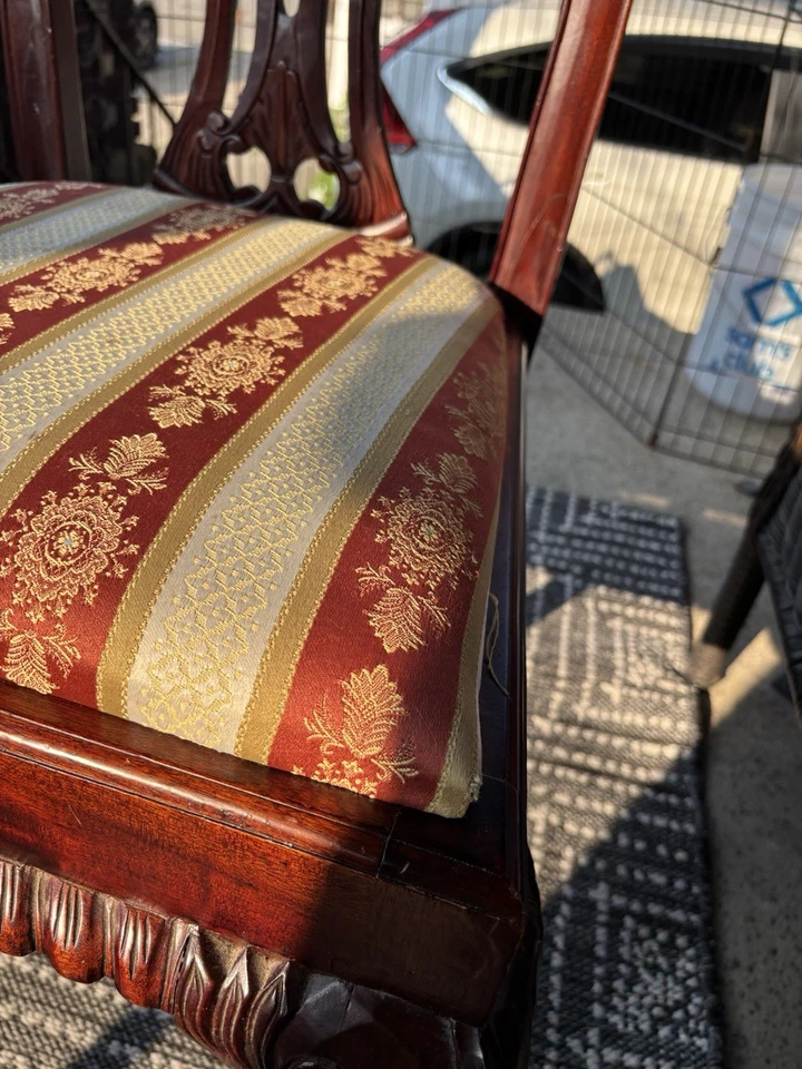 GEORGIAN FURNISHINGS Solid Mahogany Chippendale Dining Chair, 39" T, 24" Widest - Image 3 of 4