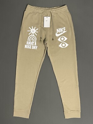 NWT Nike NSW HBR  Have a Nike Day'' French Terry  Joggers DQ4173-247 Khaki Mens S