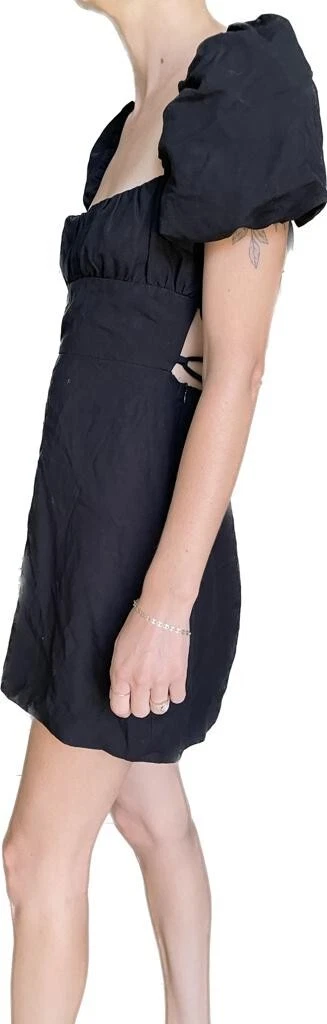 Mini robe manches bouffantes pour femme Zara M noir 7385 245 lani re crois e d
