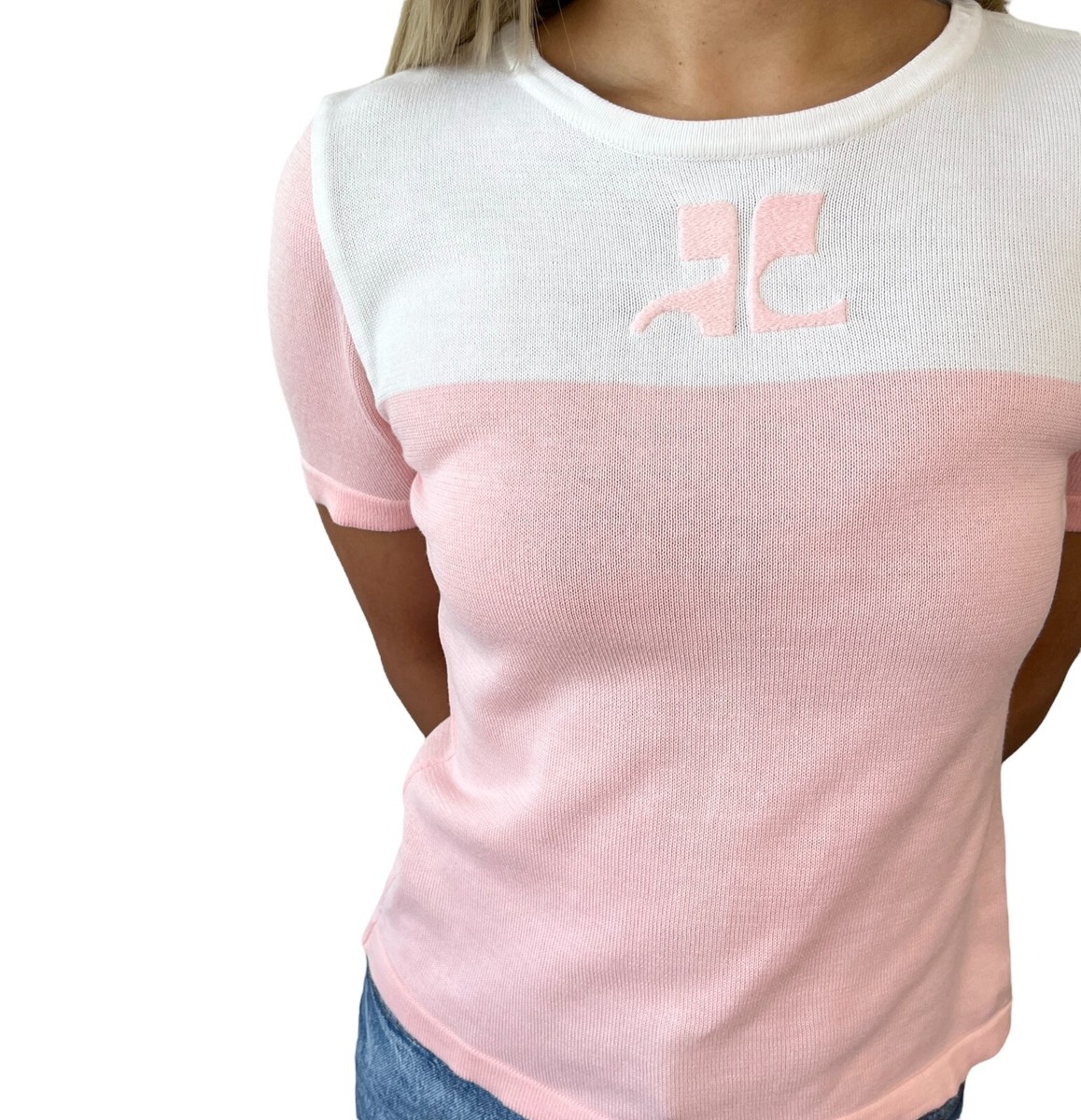 トップス vintage courreges center logo tee ez トップス vintage courreges center logo tee ez Courreges