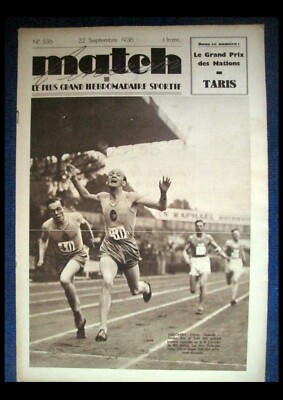 MATCH Intran 536 Sport RADSPORT GP Nations Magne ATHLETISME Frankreich Finnland 1936