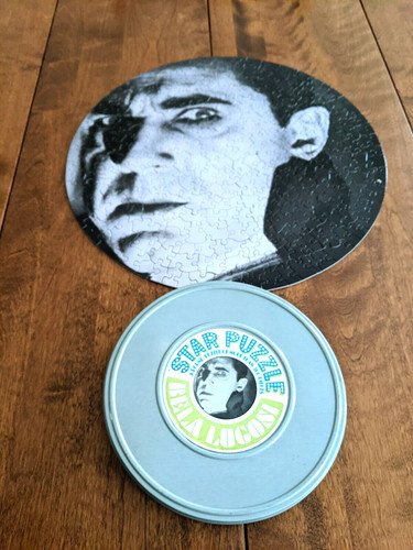 Vintage 1967 DRACULA Star Puzzle in Tin. BELA LUGOSI COMPLETE  RARE  310 piece