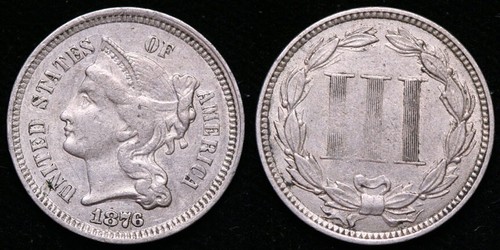 1876  Three Cent Nickel