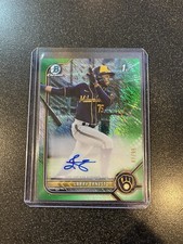 Larry Ernesto - 2022 1st Bowman Chrome #CPA-LE - Green Shimmer AUTO SP SN /99