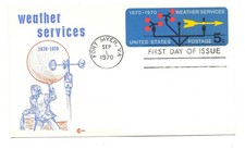 UX57 5c Weather Services Postal Card Cover Craft Cachets, CCC, FDC
