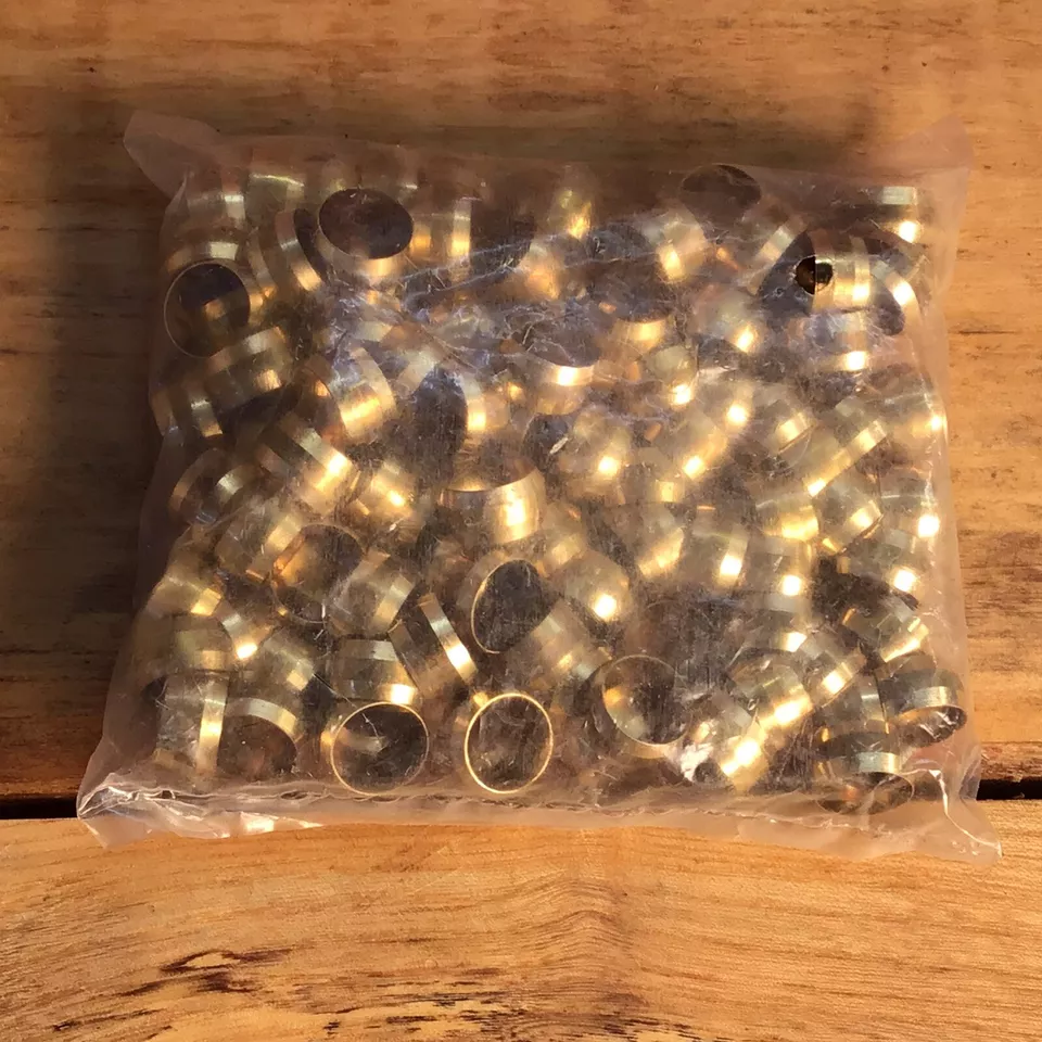 100 Pack 1/2" Compression Sleeve Solid Brass Ferrule for 1/2" Compression Tubing - Image 3 of 3