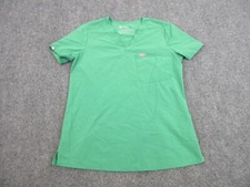 Figs Shirt Womens Adult Small Green Pocket Scrub Top V Neck Stretch