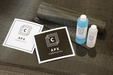 1 YARD 50" x 36" Carbon Fiber Fast Epoxy UV RESIN KIT 12 oz - 2x2 Twill