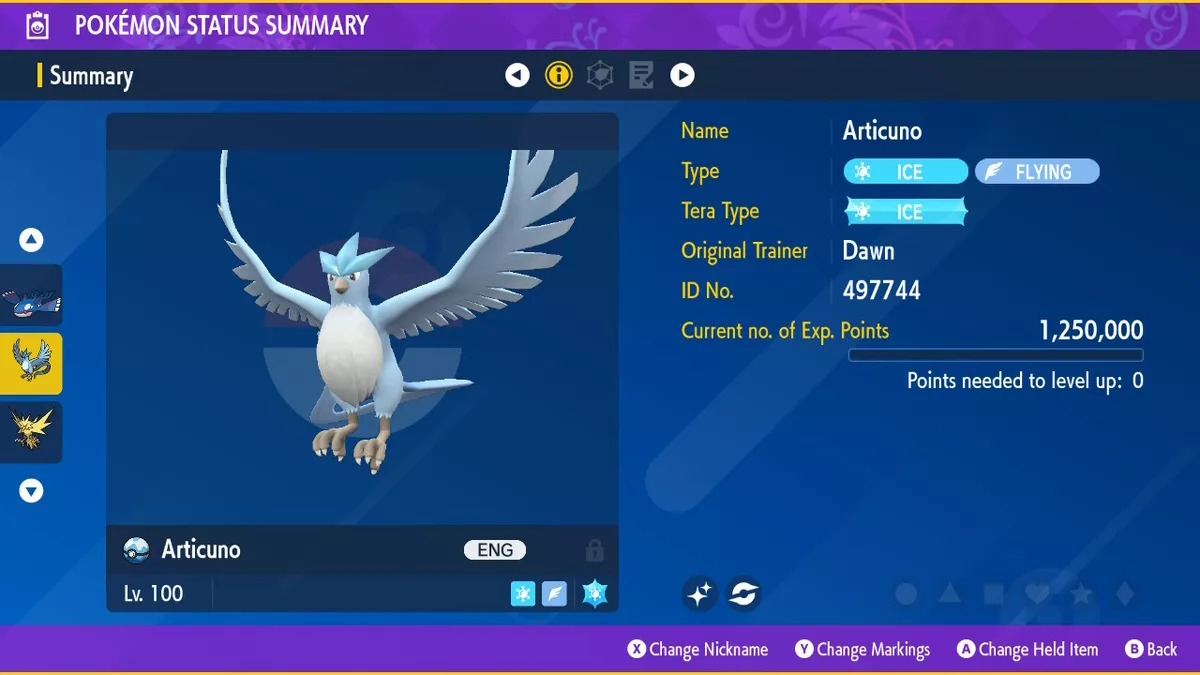 Pokemon Scarlet and Violet Articuno