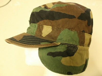 Military PATROL CAP HAT Woodland CAMOFLAUGE Pattern 7 With ear flaps