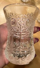 Bohemia Crystal-Crystalex Glasses Czech 4 oz 4” Tall Set Of 9 Cut Starburst Vtg