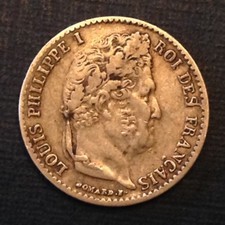  - France 1833 A Louis Philippe I Quarter 1/4  Franc