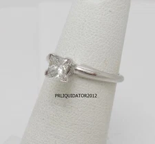 .40CT Natural Princess Diamond Solitaire Engagement Wedding Ring 14K White Gold