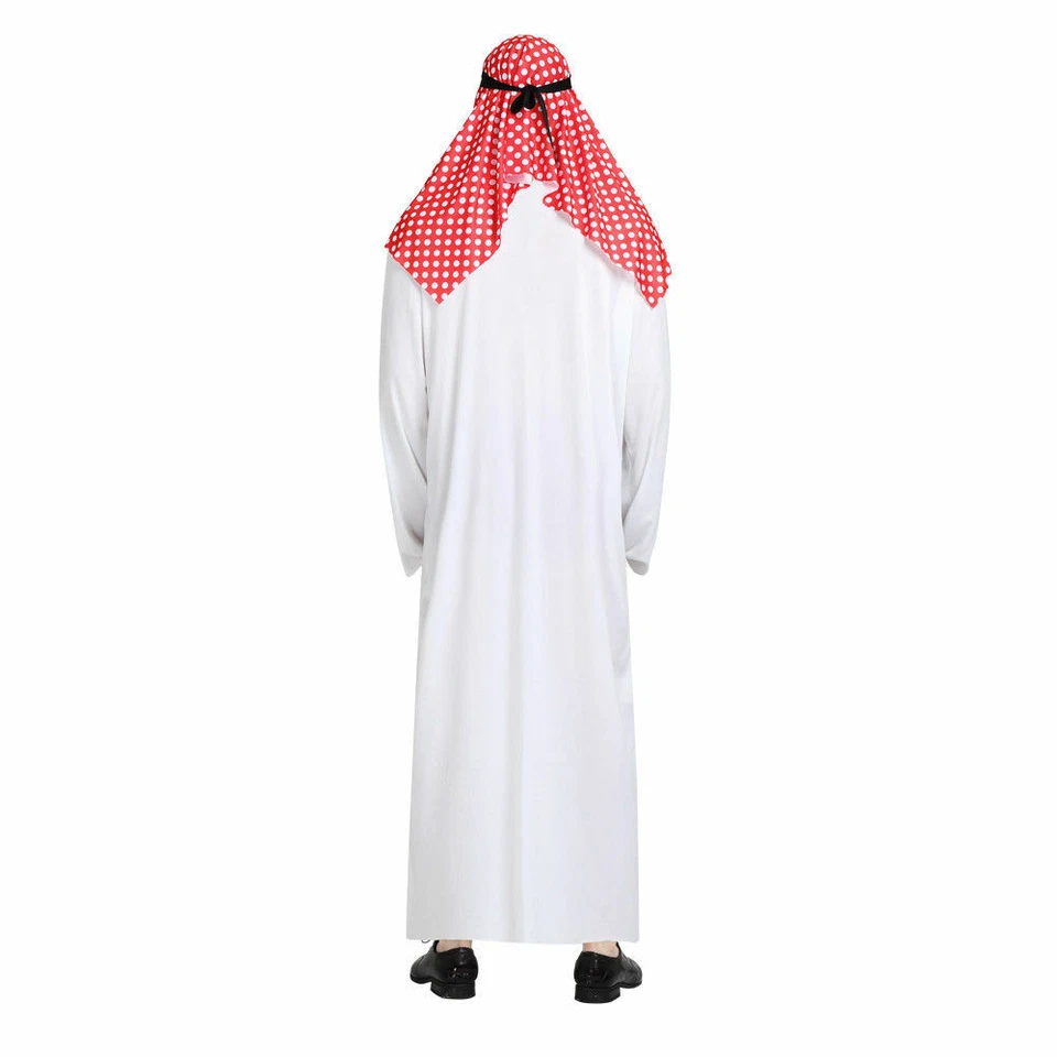 New Adult Men's Arab Dress Up Costume Cosplay Halloween Party Outfit Set - Image 4 of 4