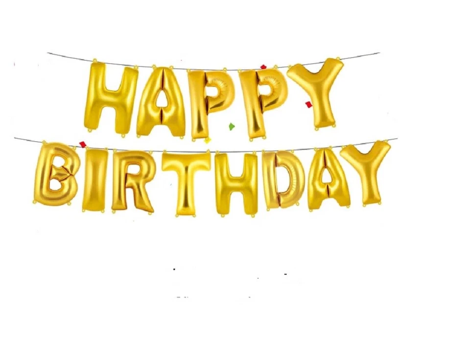 16″ Mylar Foil Birthday Letter Balloons – “BIRTHDAY” Party Banner Decoration Kit - Image 3 of 4