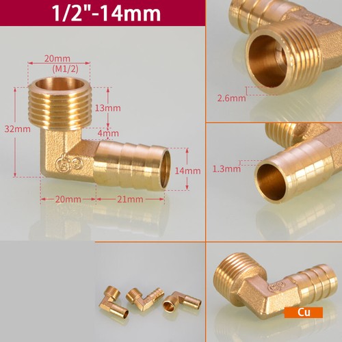 Brass Elbow Male Joint Pipe Fitting Connector 1/8" 1/4" 3/8" 1/2" 3/4" - Picture 21 of 26