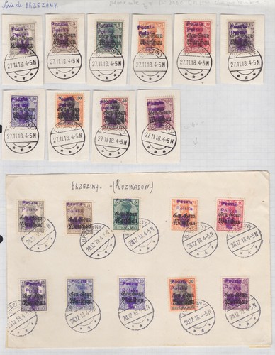 POLAND 1918 LOCALS Collection 4 pages F/VF - 第 1/4 張圖片