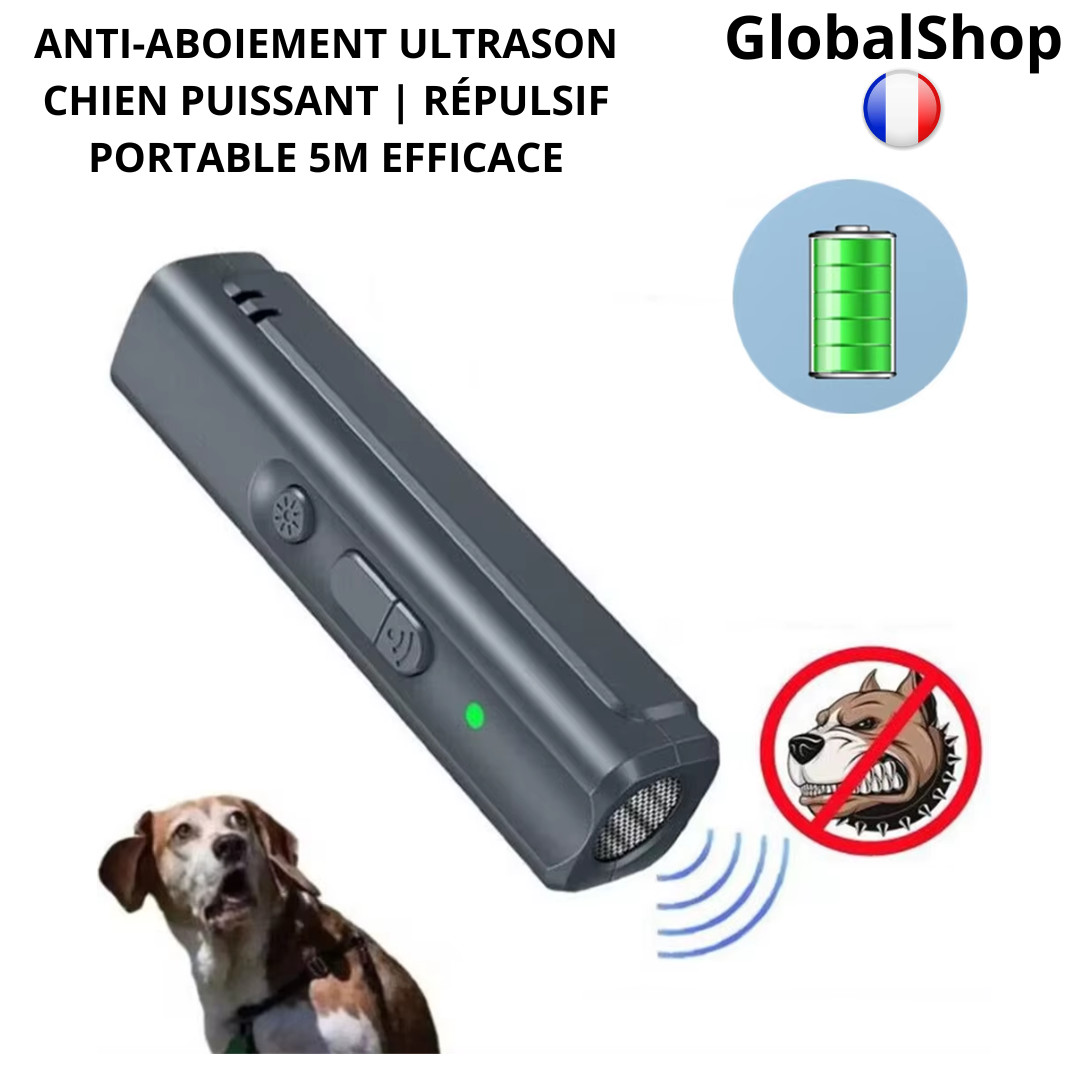 Anti-aboiement ultrason chien puissant avec portée de 5m pour éducation canine sans fil