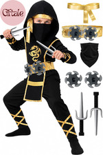 9 PCS Ninja Costume Kids,Halloween Costumes for Kids Boys Girls