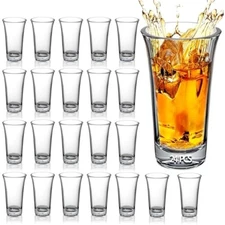Set of 24 Acrylic Clear Shot Glasses- Tequila Shot Glasses, Sturdy Acr
