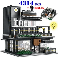 Creator Corner Cafe Restaurant Building with Minifigs Lights 4314pcs