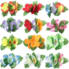 12 Pcs Flower Hair Clips Leaf Floral Barrettes Multicolor Hawaiian Headpiece ...