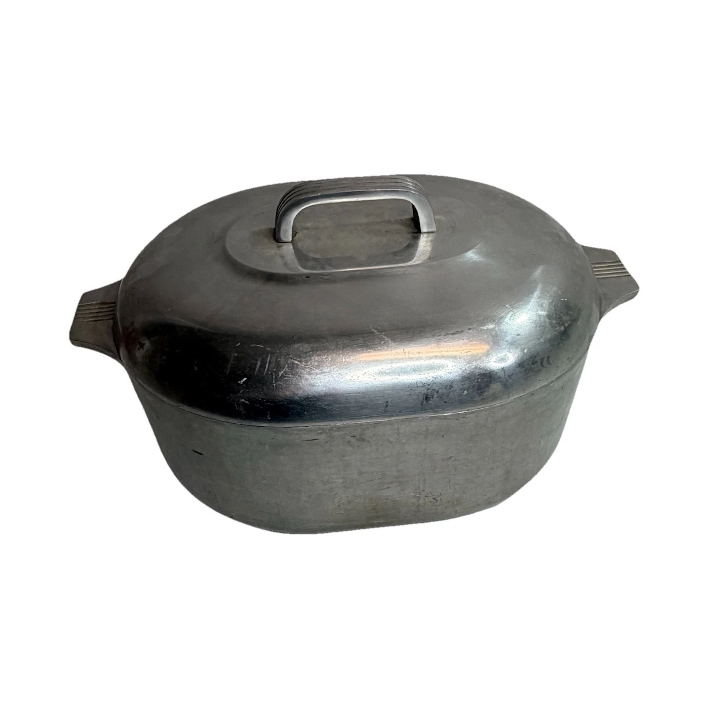 Vintage Magnalite Oval Aluminum Roaster w Lid & Trivet 8 Qt 15 1/2 x 10 x 4 1/2