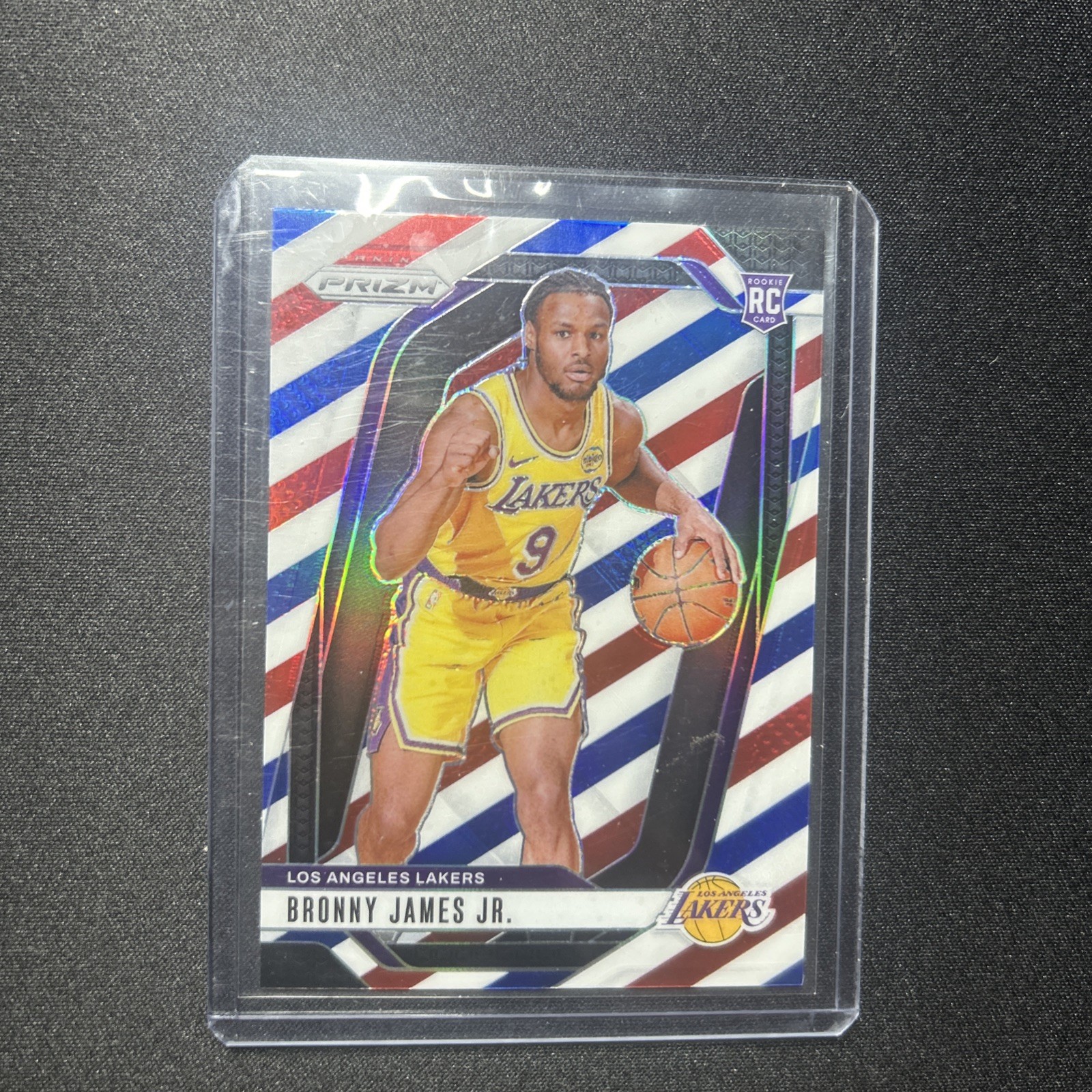 2024-25 Panini Prizm #243 Bronny James Jr. Prizms Red White and Blue Rookie RC