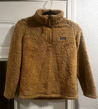 Patagonia Kids Size 10 Tan Fleece 1/4 Zip Pullover Jacket Polyester Shell