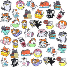 40 Pcs Cat Enamel Pins for Backpacks Funny Cats Lapel Pins