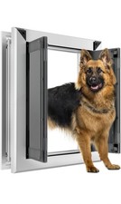 Large Dog Door Aluminum Pet Door Double Panels Automatic Close 17''x21''