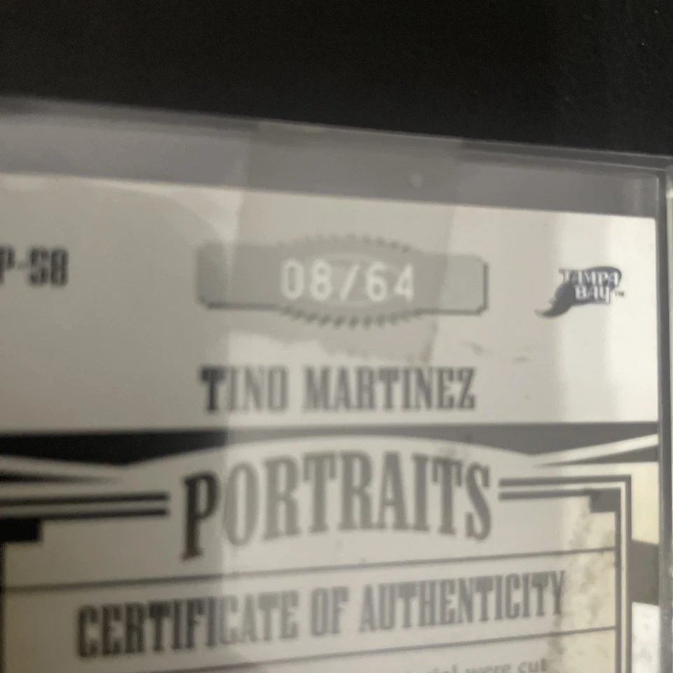Tarjeta de béisbol Donruss Prime Patches 2005 triple reliquia Tino Martínez #P-58/64 Foto 3 de 4