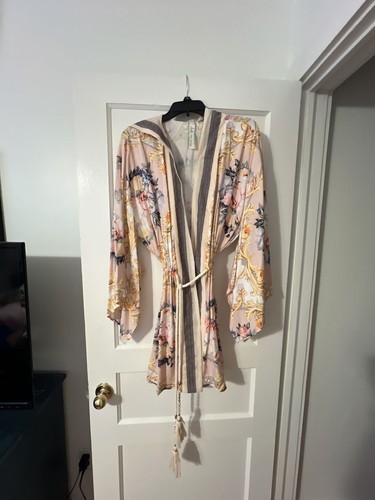 Aratta Silent Journey Floral Print Hooded Kimono Robe