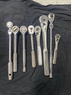 8 RATCHET LOT CRAFTSMAN DURO CHROME INDESTRO POPULAR MECHANICS 1/2 3/8 1/4