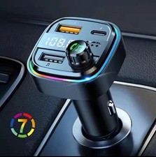 Wireless Adapter Car Radio Bluetooth MP3 Player Handsfree USB-C PD RGB