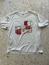 Andy Warhol Campbells Soup Cans X Uniqlo shirt White Art Signature Facsimile XL