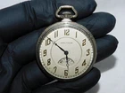 ANTIQUE WALTHAM OPEN FACE 14K G.F. POCKET WATCH SECOND HAND DIAL-17 JWLS-RUNNING