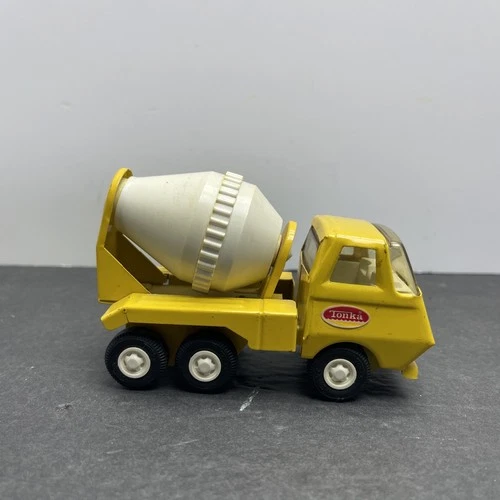 Tiny Tonka Cement Mixer Truck Metal Yellow Tandem Axle 1970s