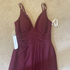 Azazie Maren Allure Chiffon Dress Cabernet Size A6 New with Tags