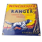 Vintage Winchester Ranger Shot Shells Dog Porcelain Signs - Hunting Sign