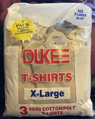 3 Pack DUKE Vintage 90s Deluxe Blank T-Shirt USA MADE Single Stitch XL 50/50 NEW
